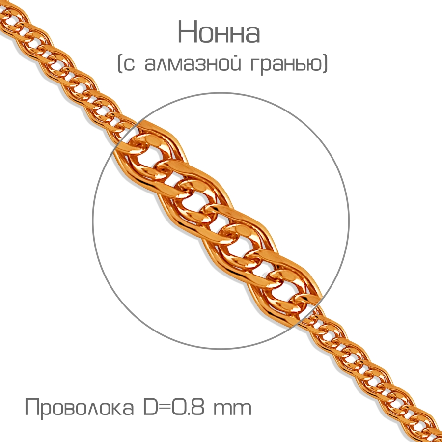 Золотая цепочка с плетением Нонна #ЦПНН20512080